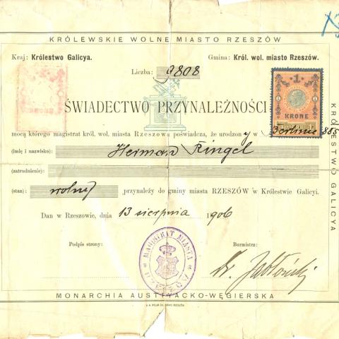 Hermann Ringel's German citizenship